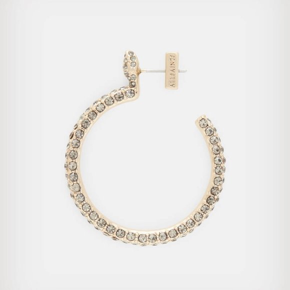 Allsaints Seren Pave Gold-Tone Hoop Earrings - Picture 8 of 8